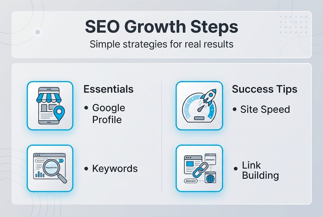 Infographic of basic small business SEO strategies