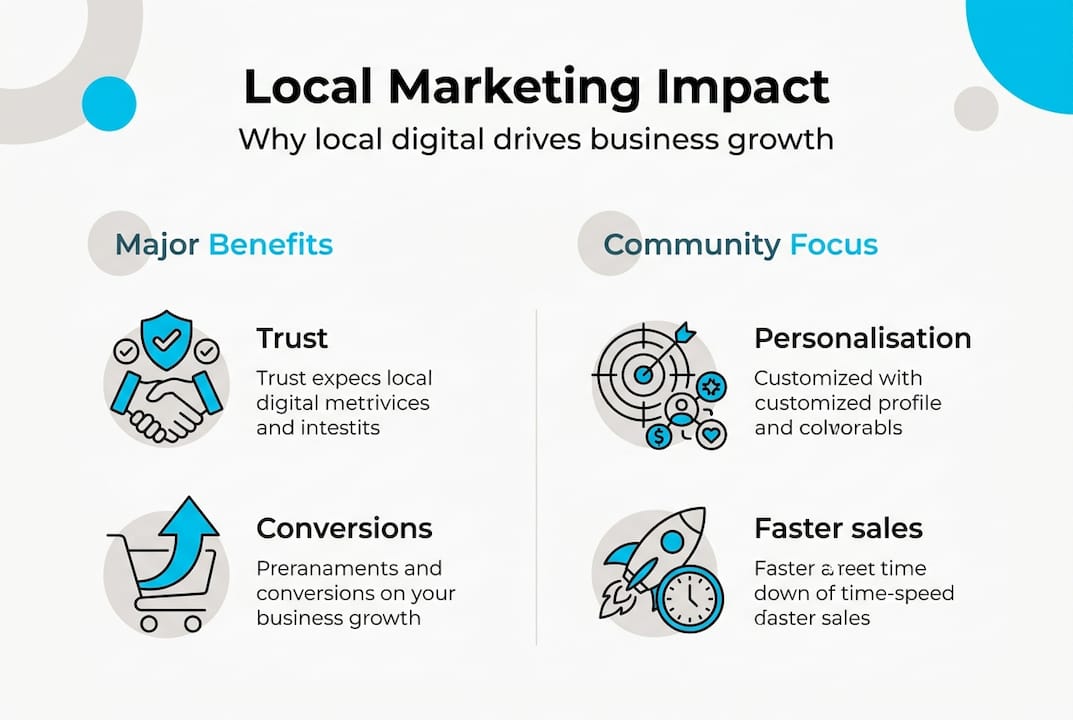 Infographic showing key local marketing benefits
