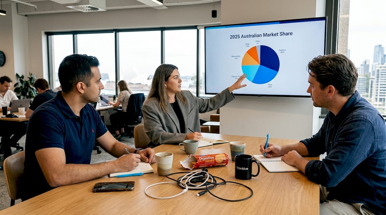 Team reviews digital strategy and ad data