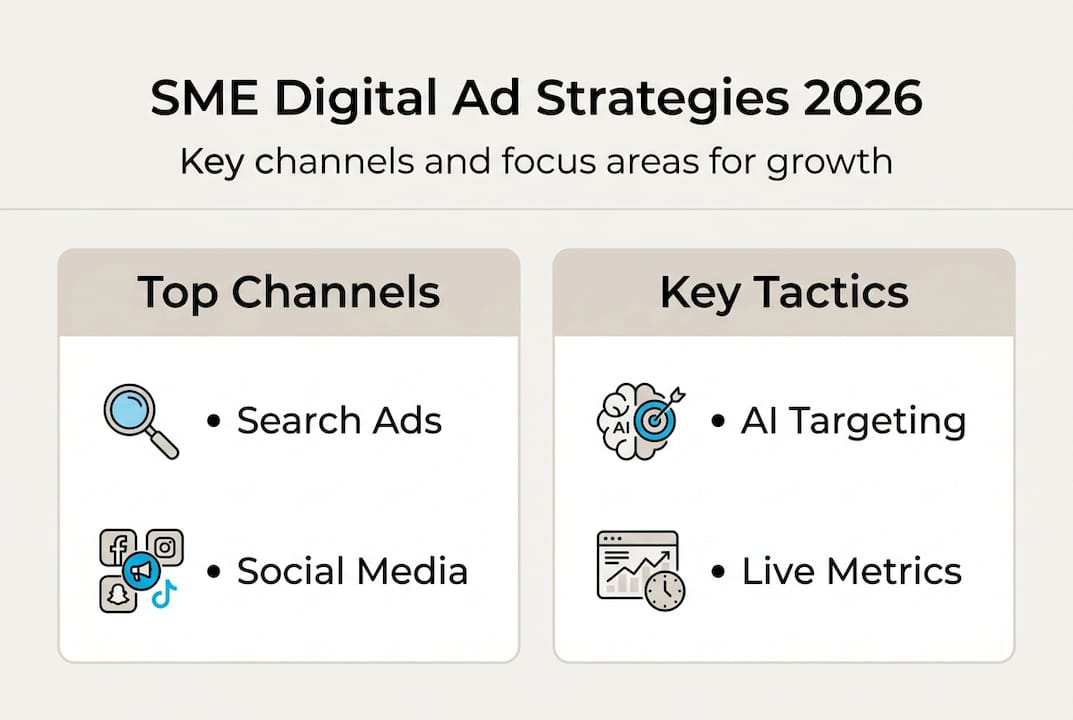 Infographic of top SME digital ad strategies