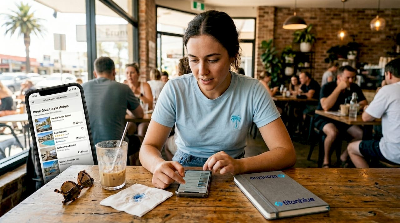 Guest checking hotel booking site on mobile