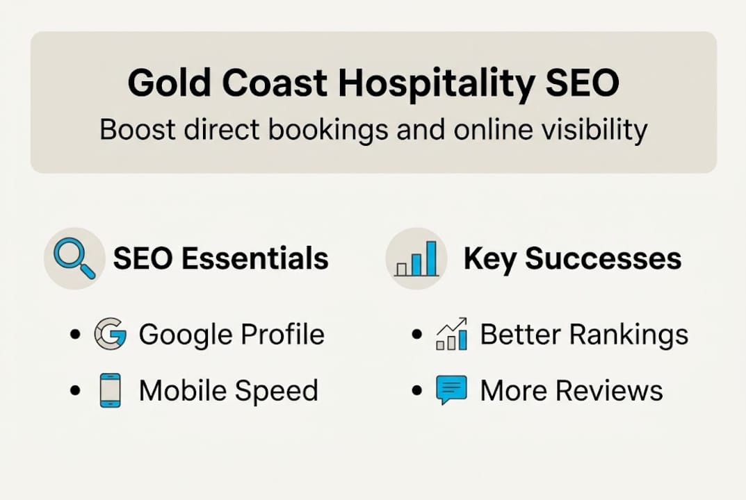 Infographic of SEO essentials and results in hospitality