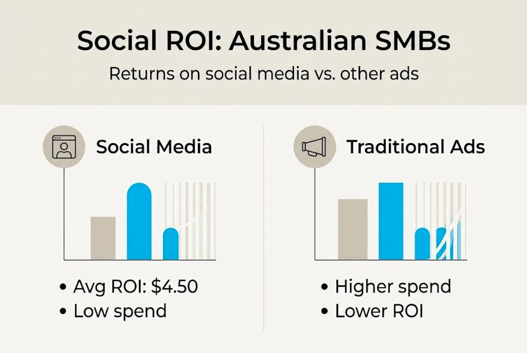 Infographic comparing social vs traditional ad ROI