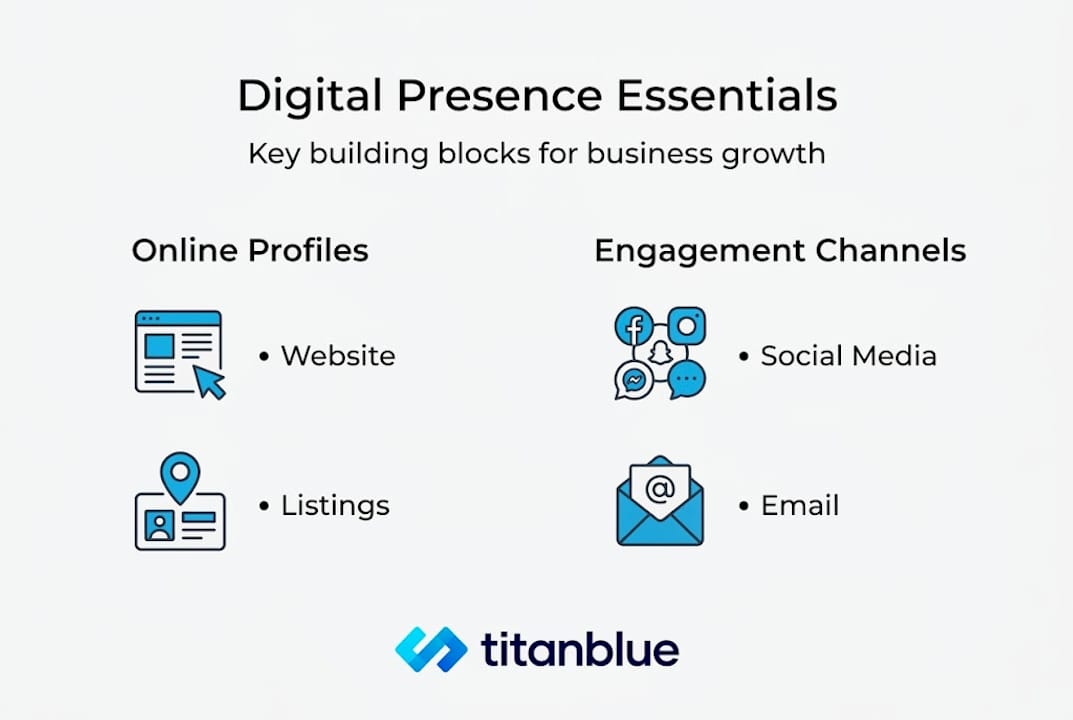 Infographic shows building blocks for digital presence