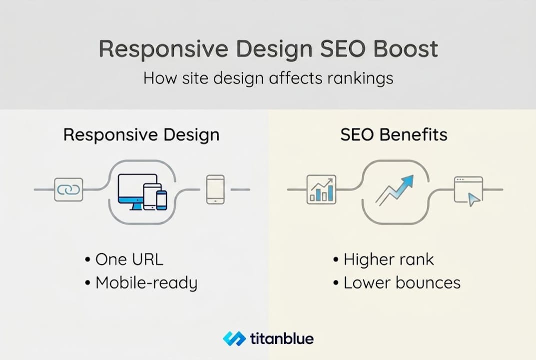 Infographic showing responsive design SEO benefits