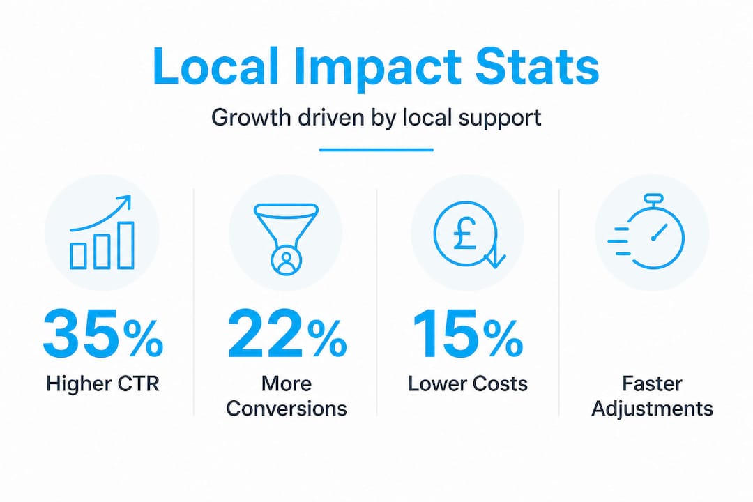 Infographic with stats for local marketing outcomes