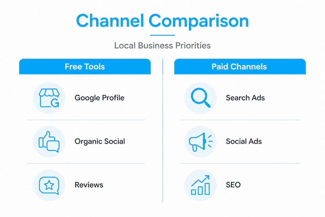 Infographic comparing digital channels