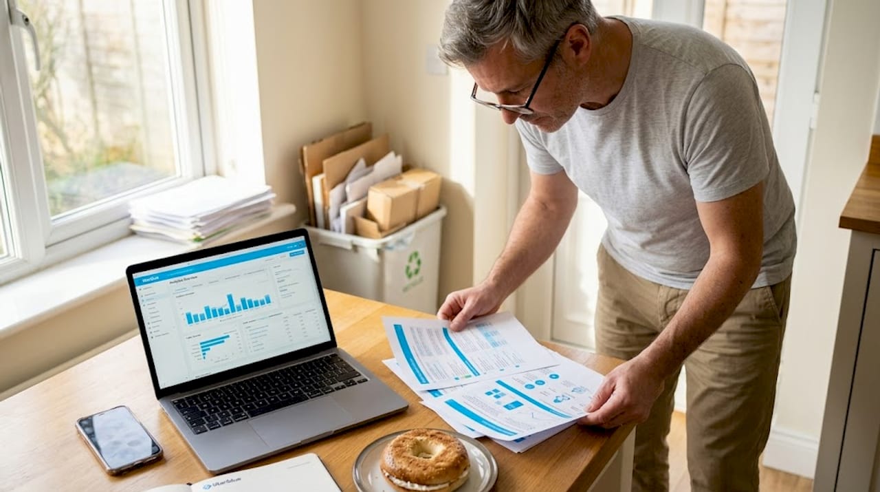 Business owner reviewing content audit checklist