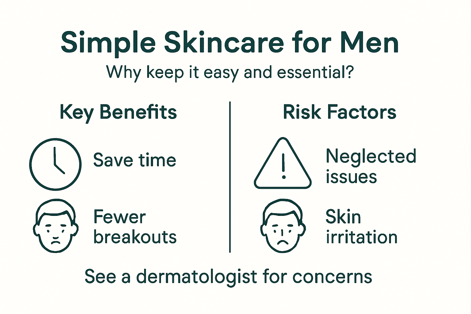 Infographic with skincare benefits and risks