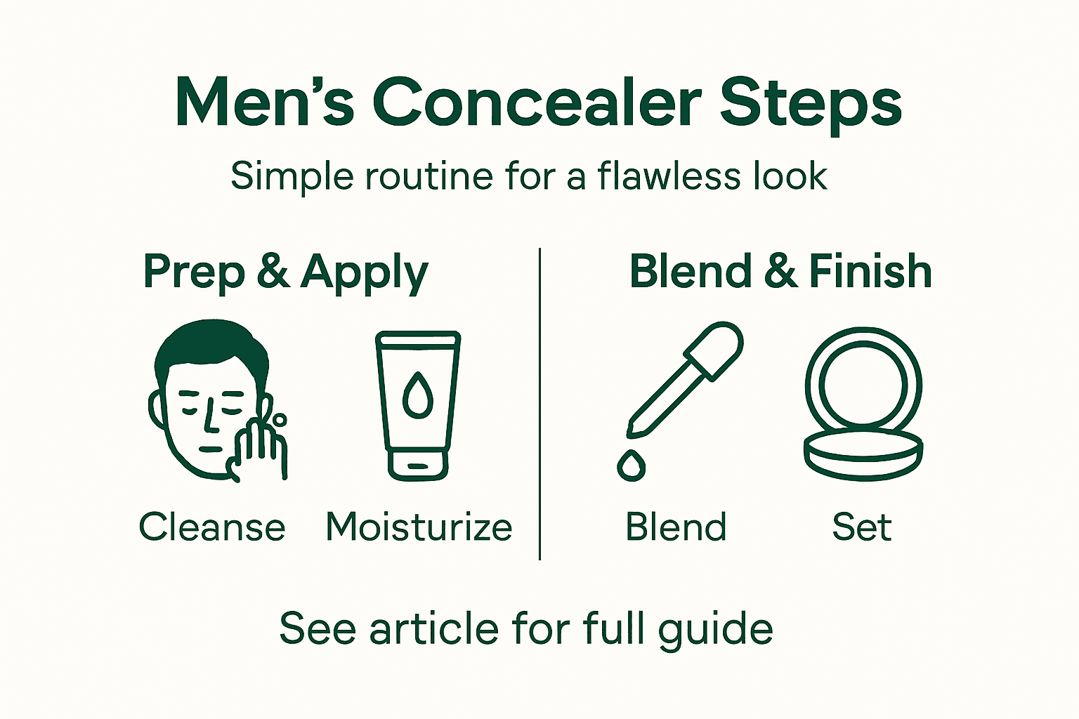 Infographic men’s concealer routine steps