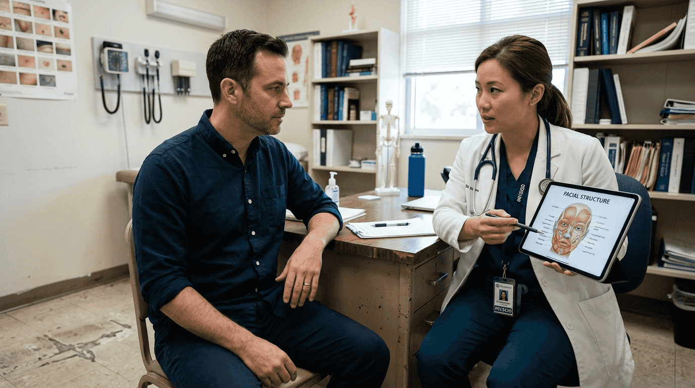 Man consulting about subtle cosmetic fillers
