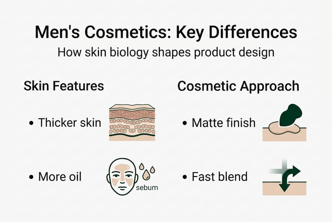 Infographic on men’s cosmetic differences