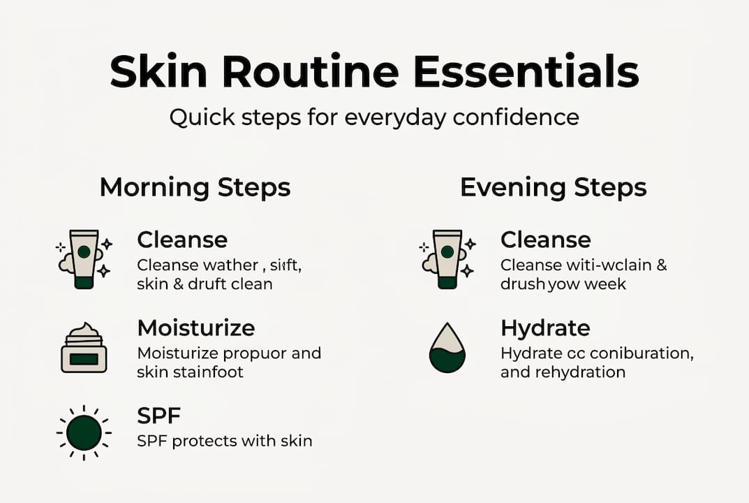 Infographic of simple men’s skin routine