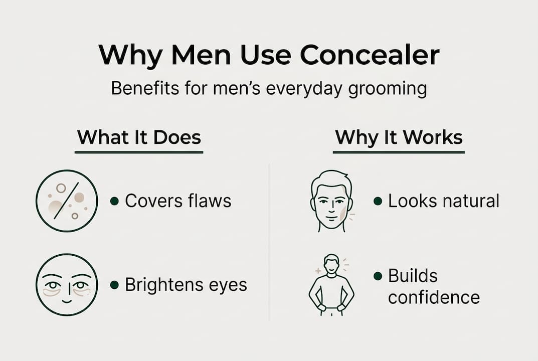 Infographic: benefits of concealer for men