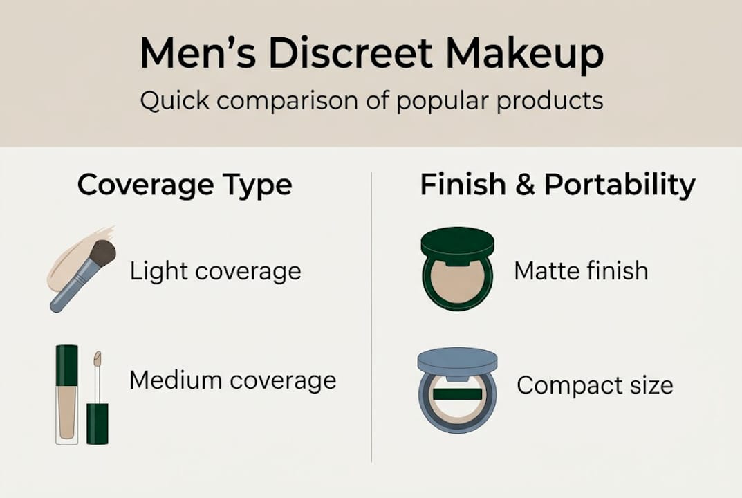 Infographic discreet men’s makeup product types