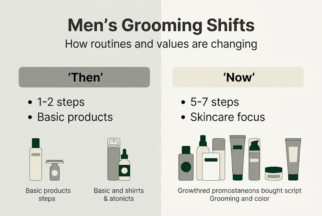 Infographic on old vs. new grooming habits