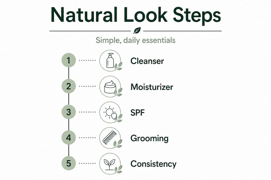 Infographic outlining five modern grooming steps