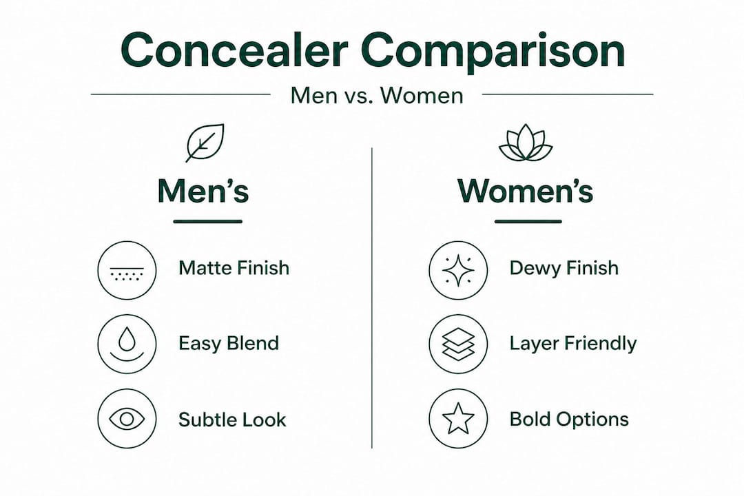 Infographic compare men vs women concealer