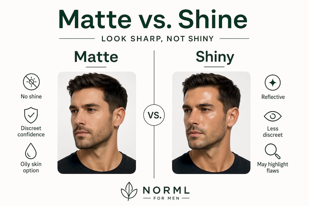 Infographic comparing matte vs shiny finish