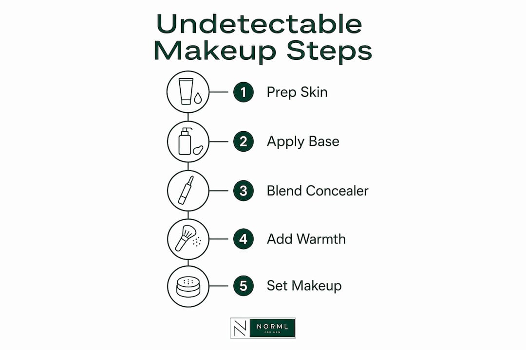 Infographic of undetectable makeup application steps