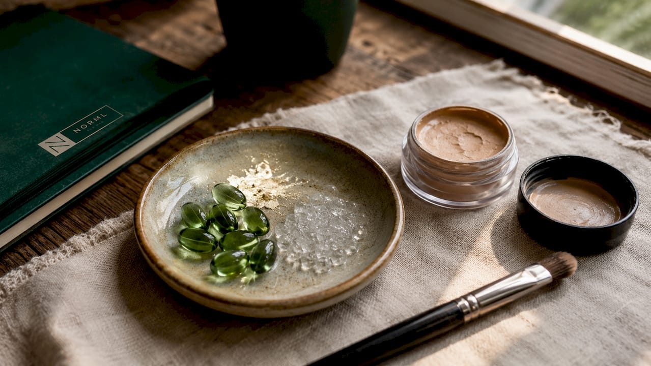 Natural concealer ingredients in close-up