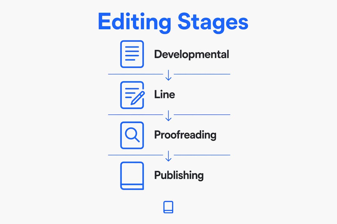 Infographic showing editing process stages