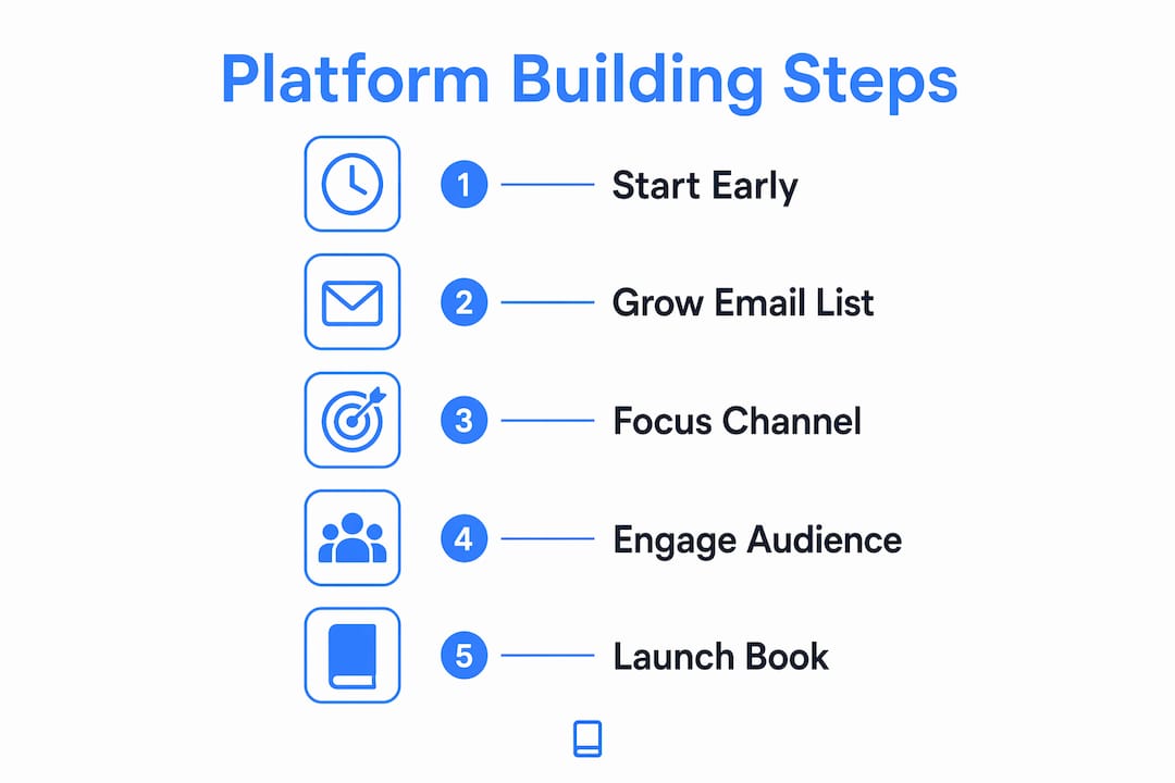 Infographic of author platform building steps