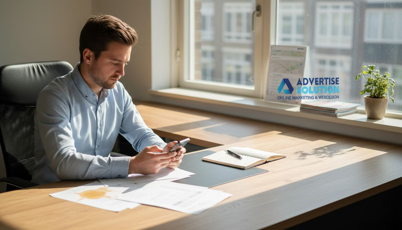 Een ondernemer zorgt ervoor dat zijn Google bedrijfsprofiel helemaal up-to-date is en optimaal wordt ingezet.