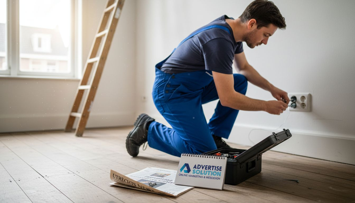 Een elektricien is bezig met het vervangen van een stopcontact in een woning in Utrecht.