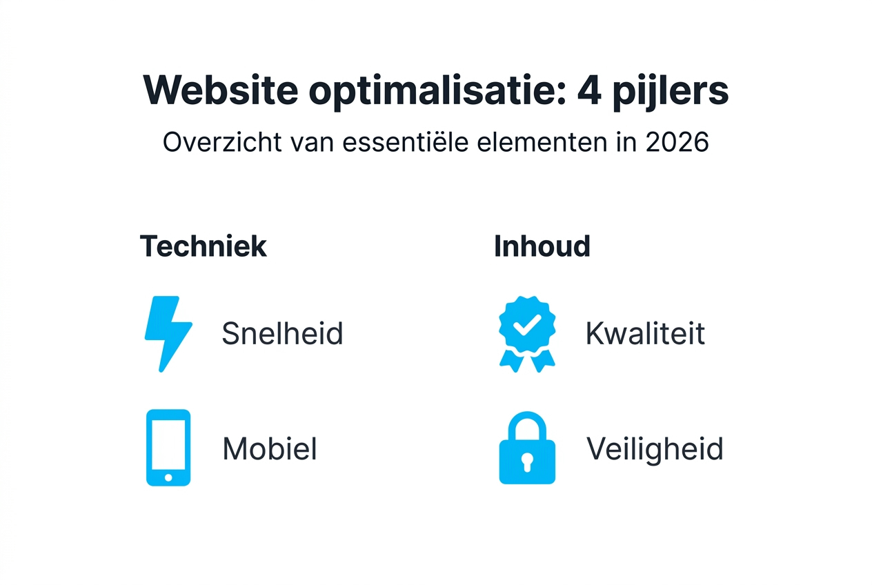Infographic: de vier belangrijkste bouwstenen voor een succesvolle website