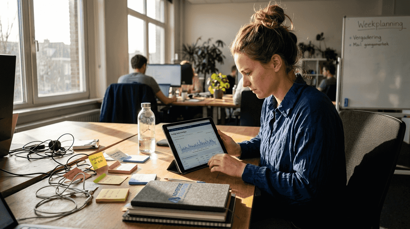 Marketingmanager analyseert de resultaten van pixeltracking