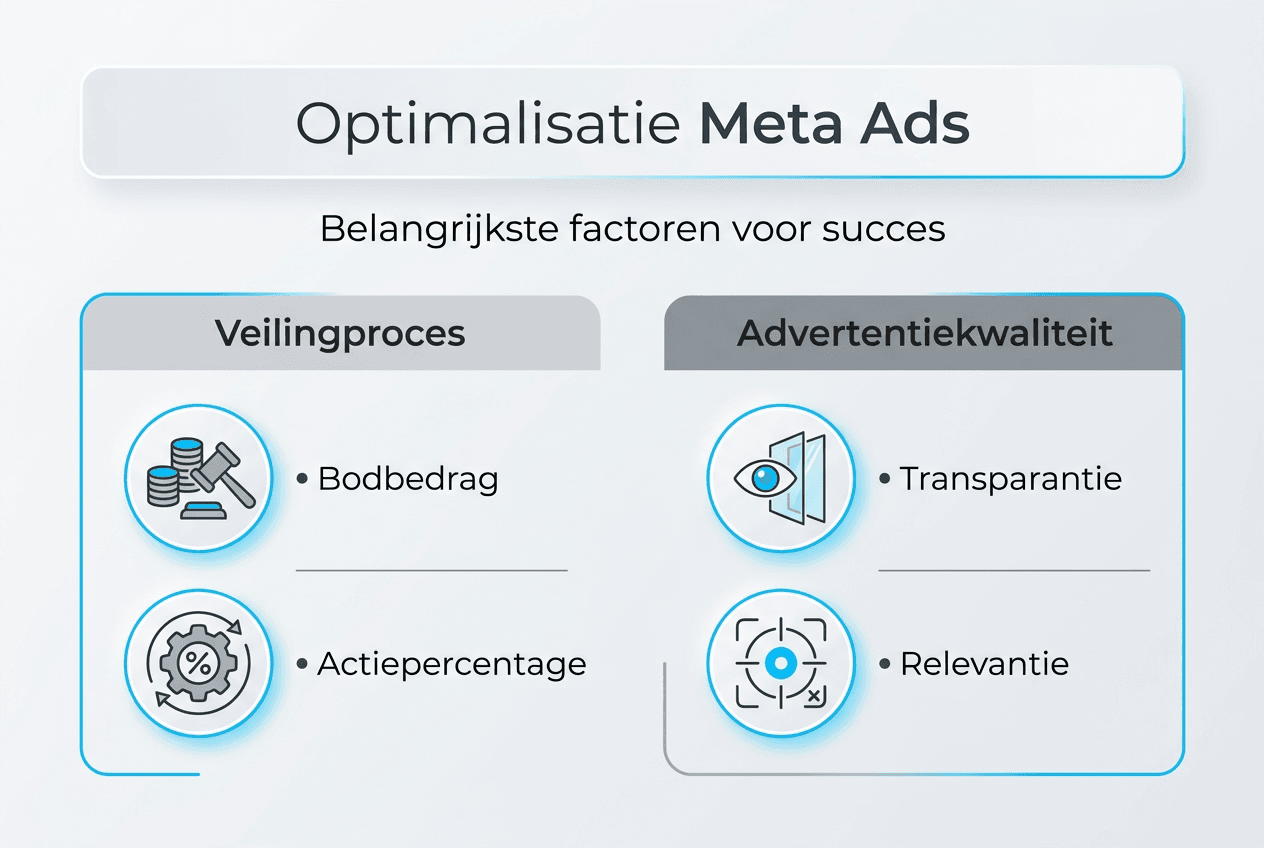 Infographic: Belangrijkste factoren voor het optimaliseren van Meta Ads