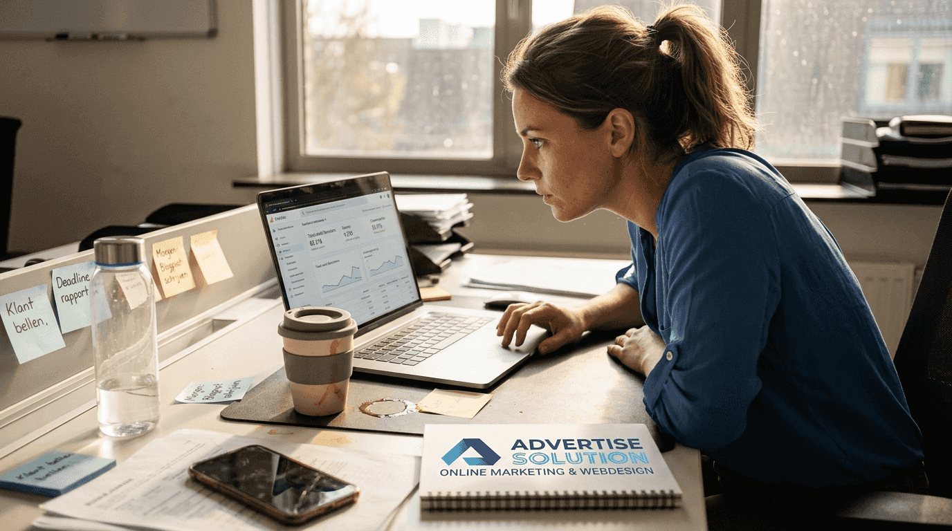 Een marketeer die ter plekke de laadsnelheid van de website controleert