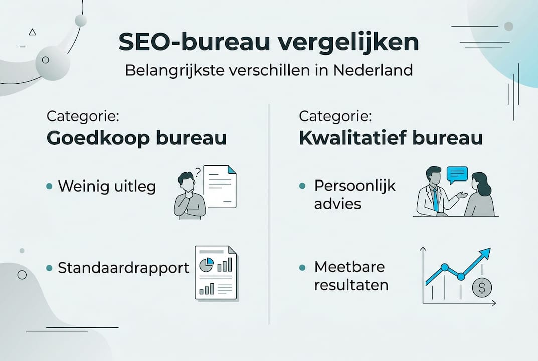 Overzicht: de belangrijkste verschillen tussen SEO-bureaus in één infographic