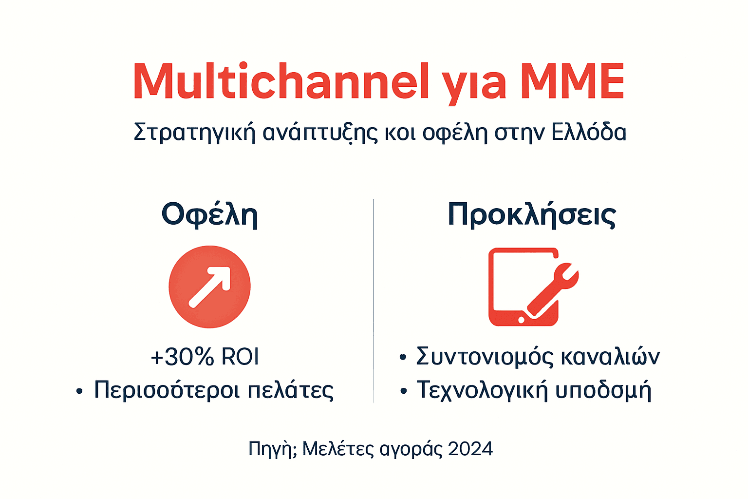 Γραφικό που παρουσιάζει τα πλεονεκτήματα και τις προκλήσεις της πολυκαναλικής προώθησης