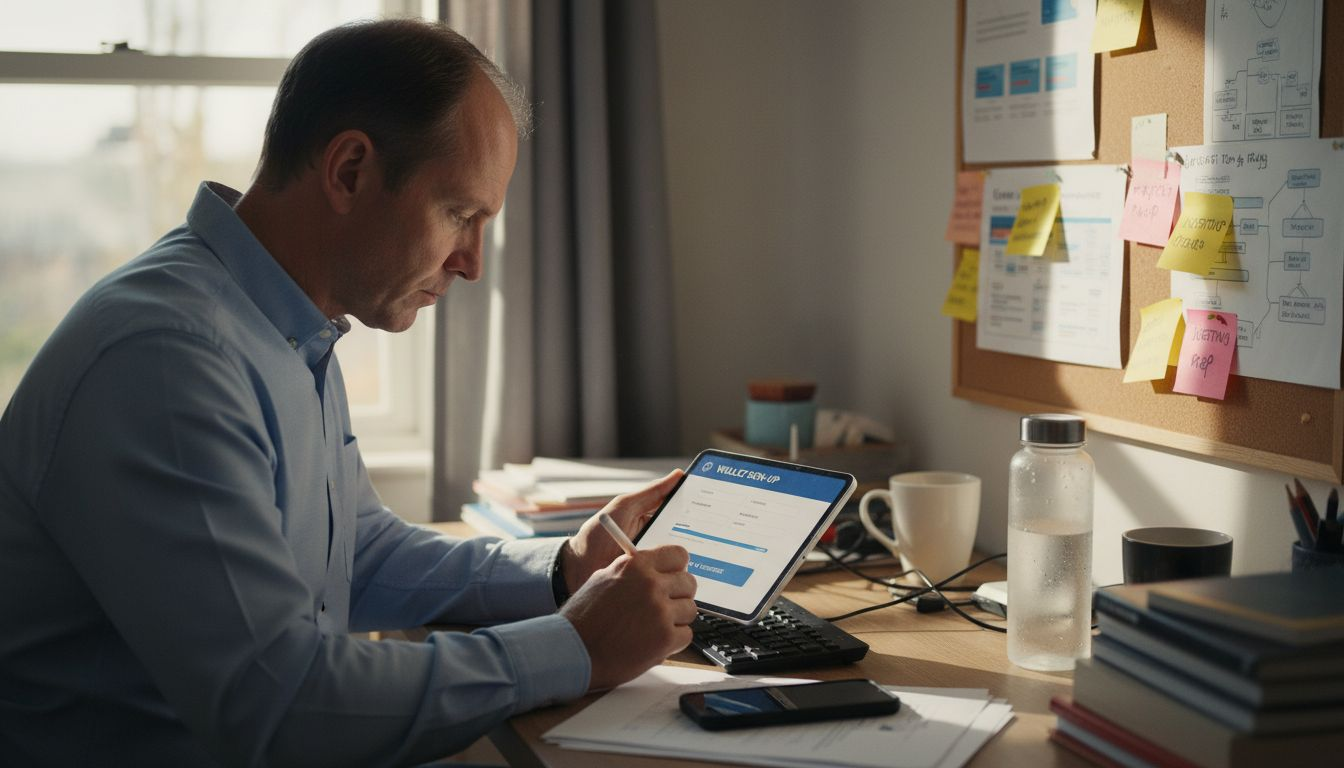 User registering for fintech wallet flow