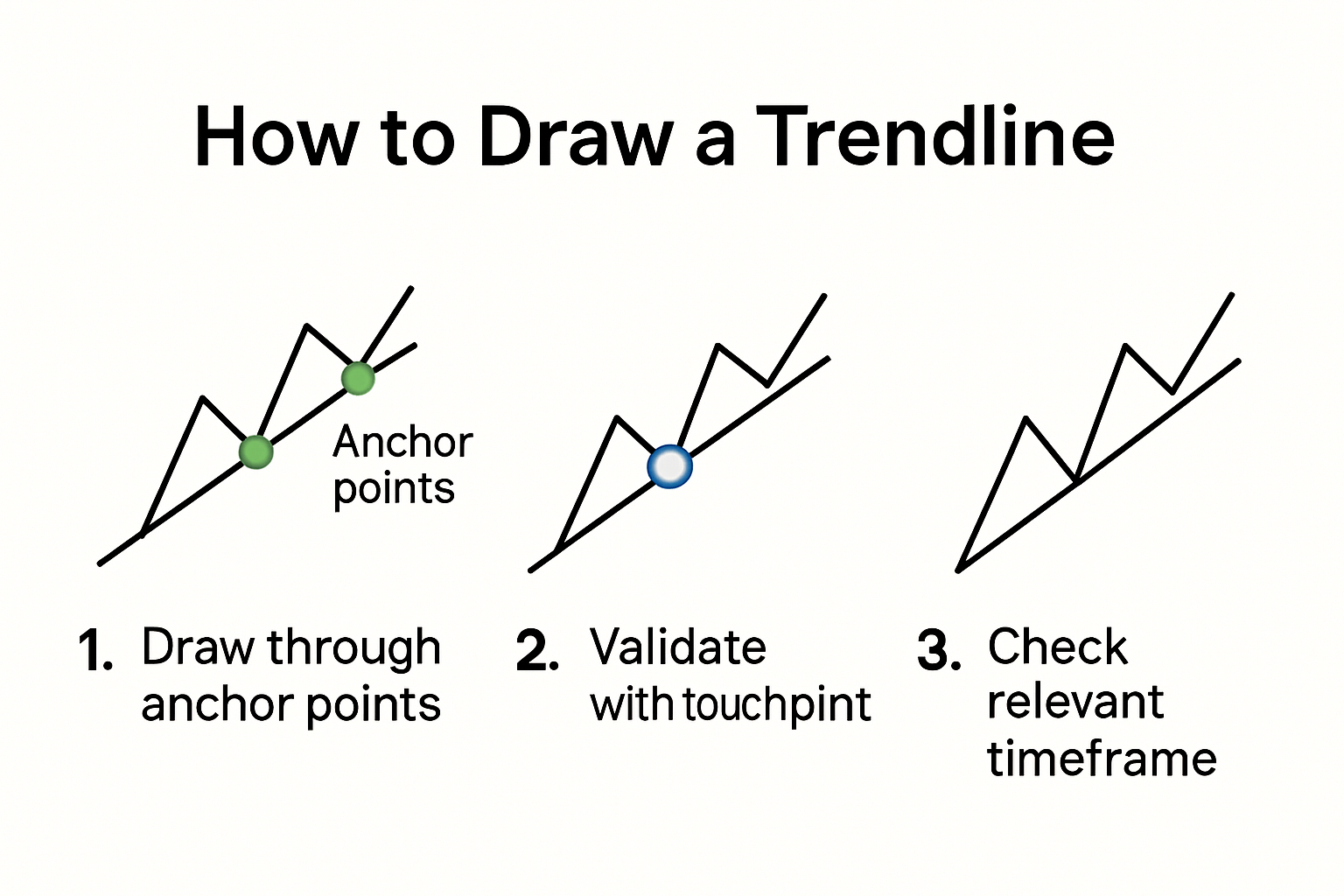How to draw a trendline step by step infographic
