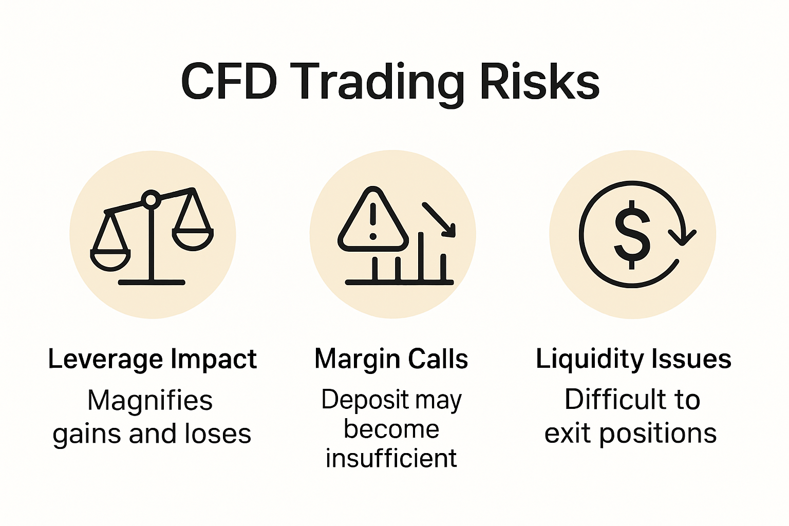 Visual summary of main CFD trading risks