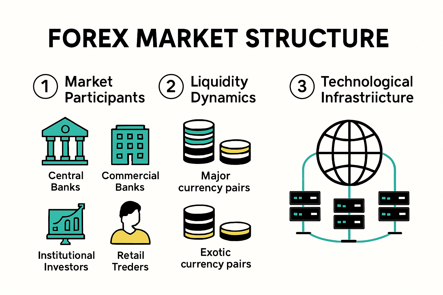 Infographic of forex market structure and participants