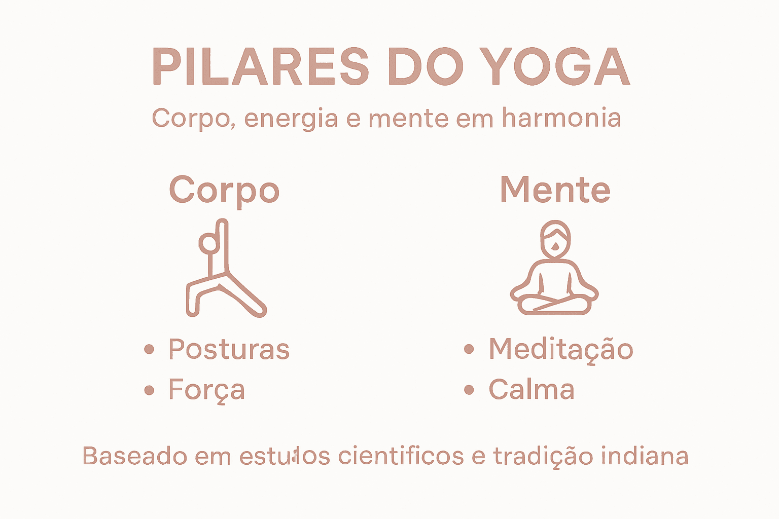 Infografia: Os pilares do yoga para o corpo e a mente