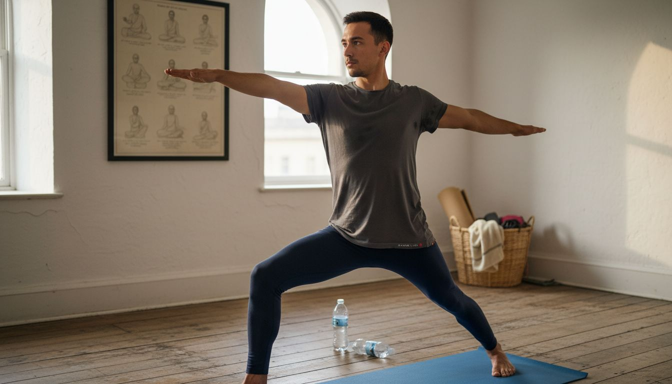 Origem do yoga: Pessoa a corrigir a sua postura numa aula.