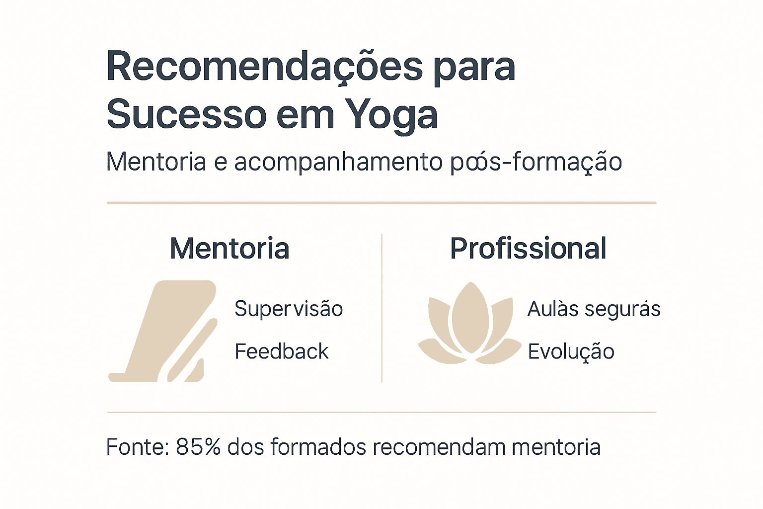 Infográfico realça a importância da mentoria no sucesso na prática de yoga