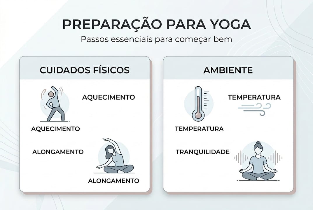 Infografia: etapas essenciais para te preparares para uma sessão de yoga