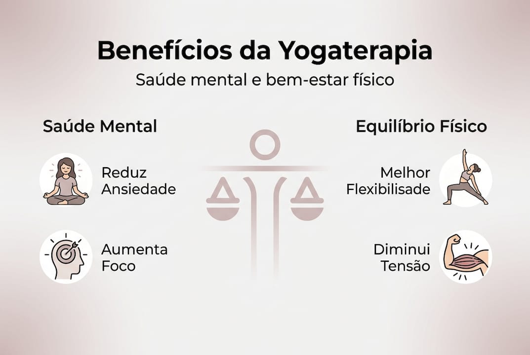 Infográfico revela como a yogaterapia pode melhorar o bem-estar físico e mental