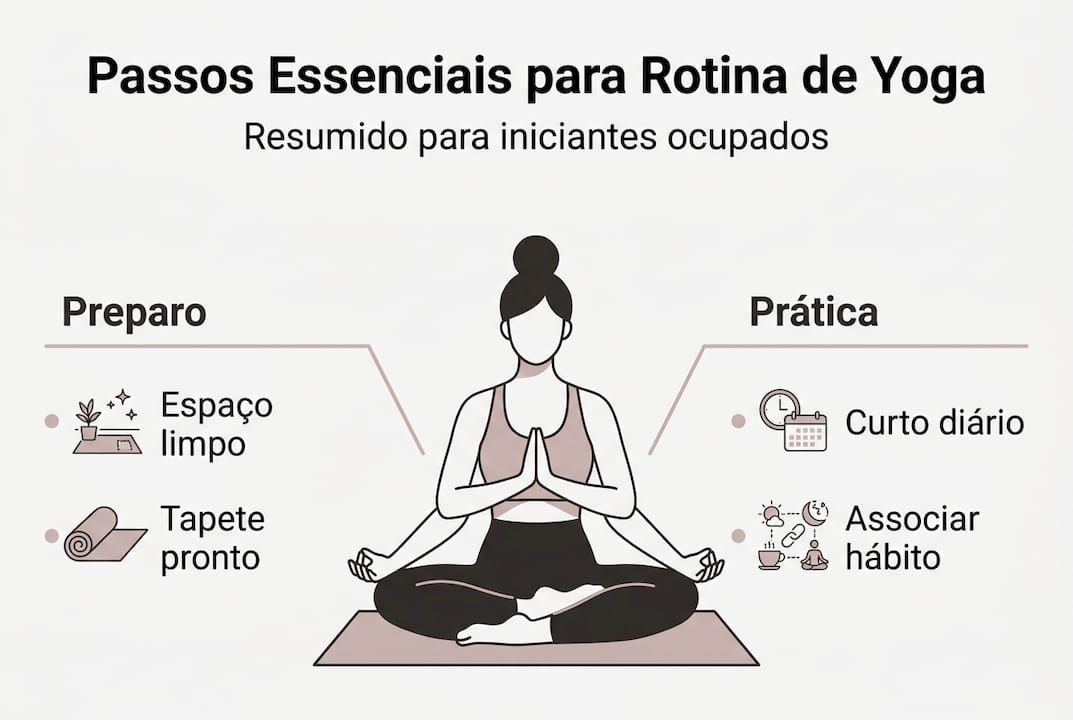 Descobre neste infográfico dicas práticas para incorporar o yoga no teu dia a dia.