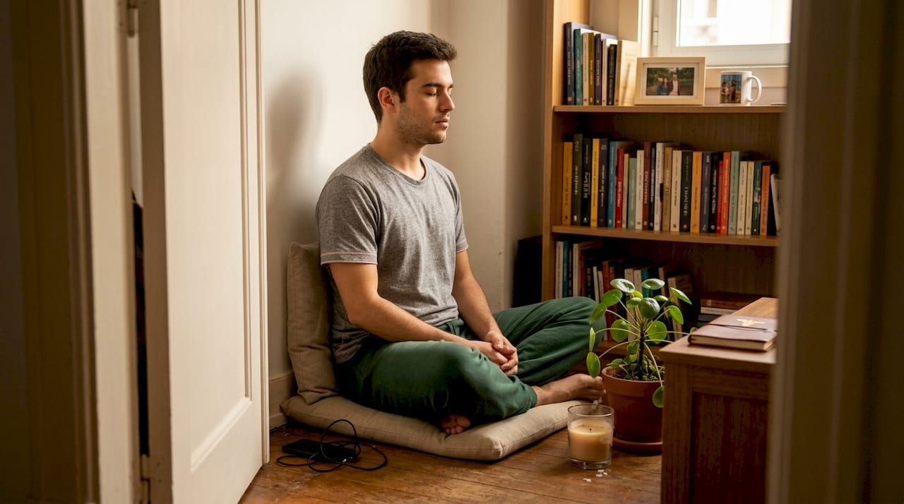 Dicas para meditar: Espaço acolhedor para meditação no apartamento