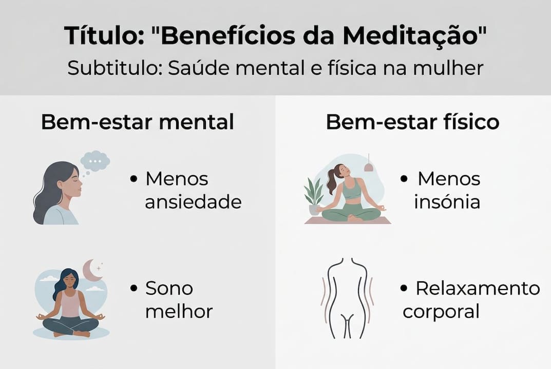 Infográfico: Os benefícios da meditação para mulheres
