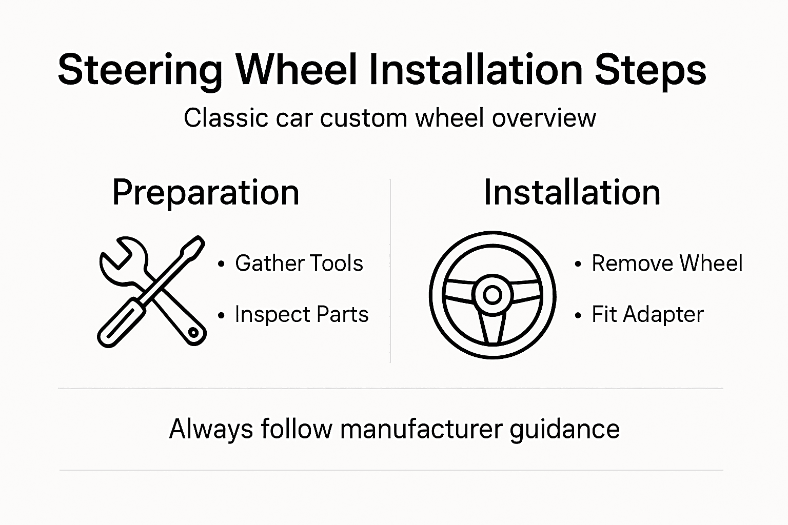 Infographic overview of installation steps