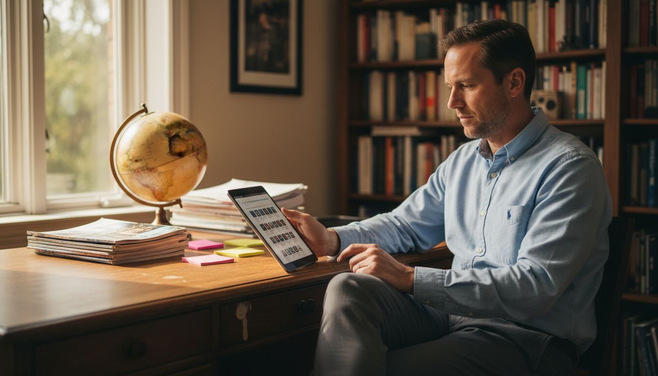 Consultant researching luxury destinations