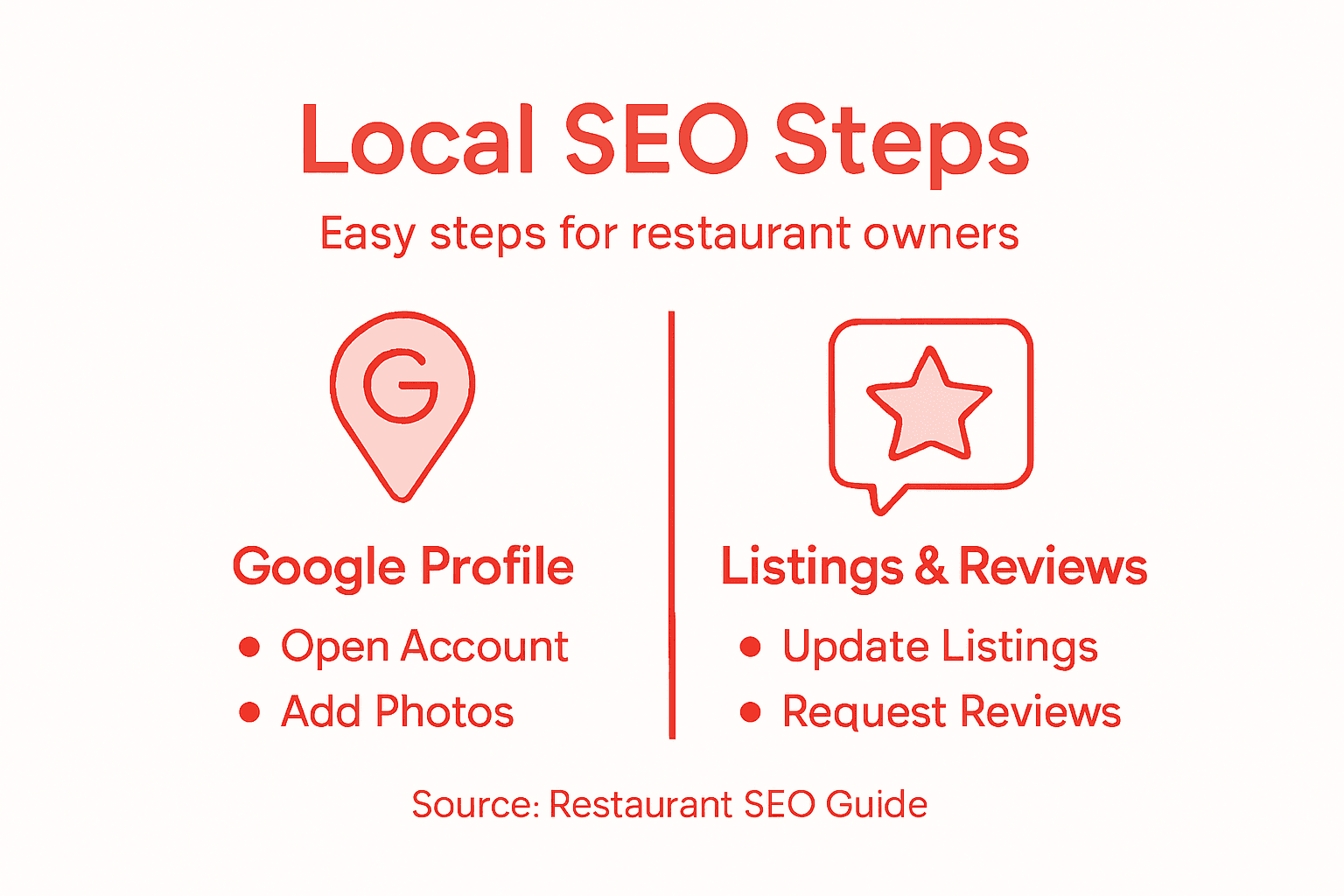 Infographic on easy local SEO steps